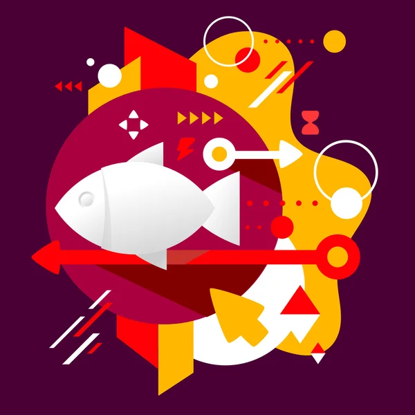 Bannière poisson — Image vectorielle