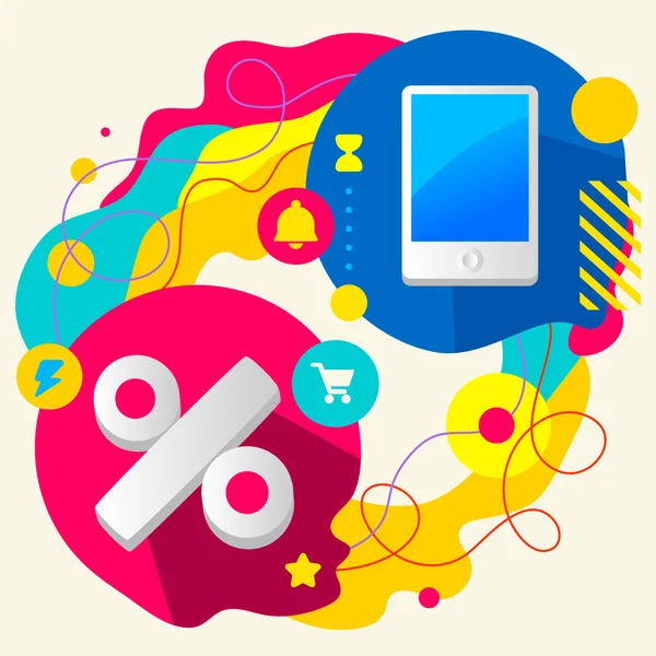 Percent and mobile phone — Stock Vector