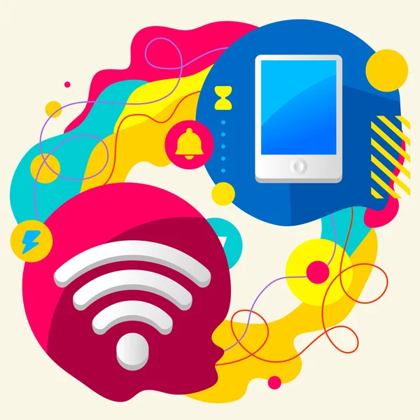 Wi-Fi et téléphone portable — Image vectorielle