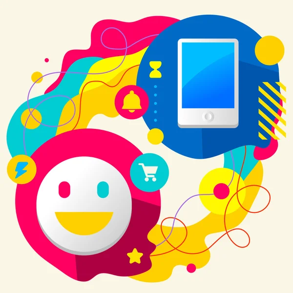 Sourire et téléphone portable — Image vectorielle