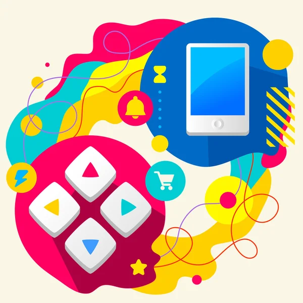 Joystick et téléphone portable — Image vectorielle