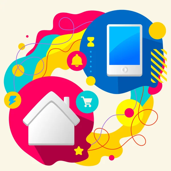 House and mobile phone — Stock Vector