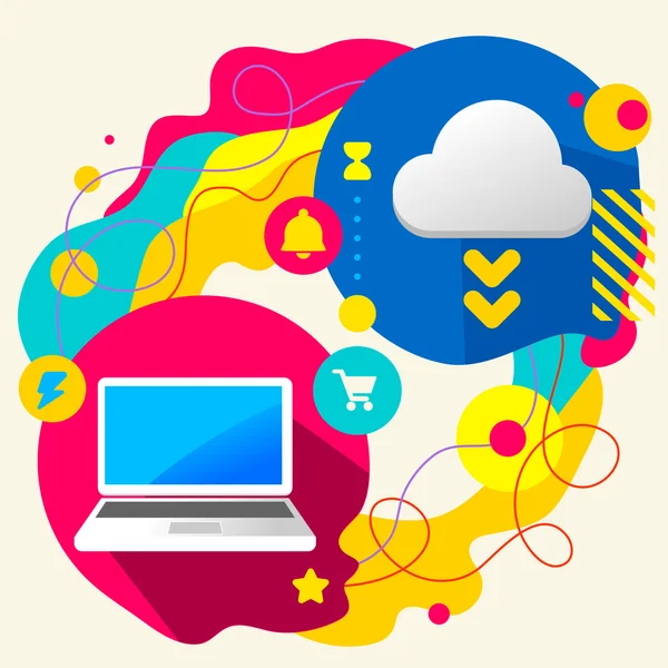 Laptop en cloud — Stockvector