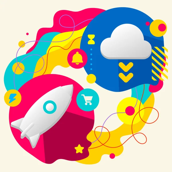 Rocket and cloud — Stock Vector