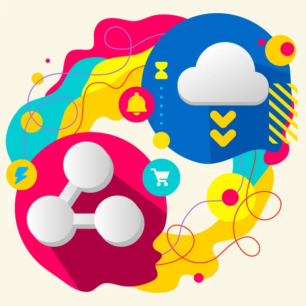 Symbol link and cloud — Stock Vector