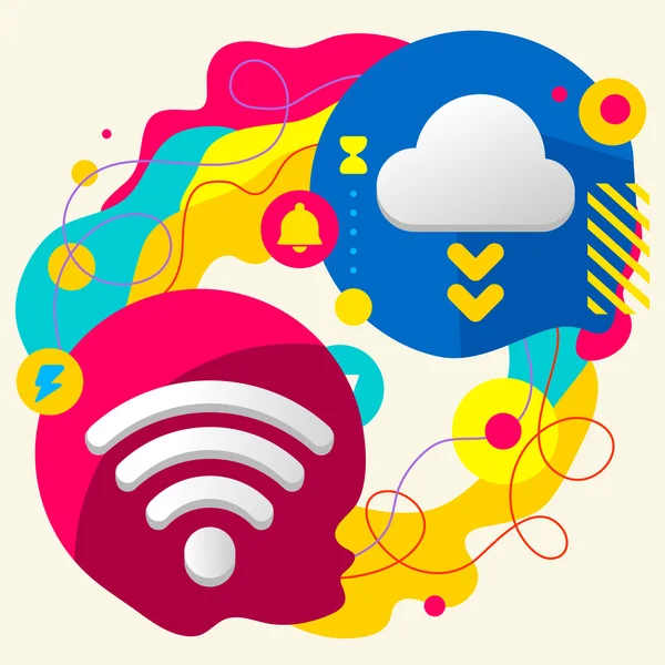 Wi fi and cloud — Stock Vector