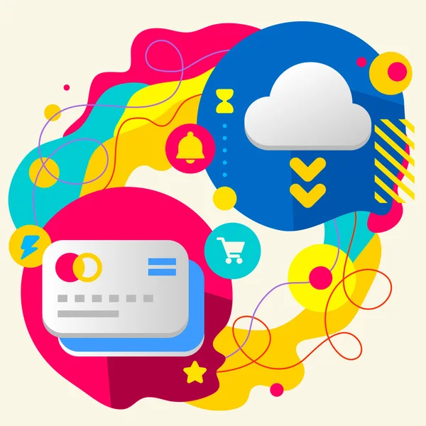 Bank cards and cloud — Stock Vector