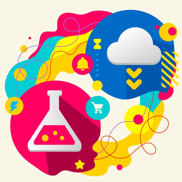 Laboratory flask and cloud — Stock Vector