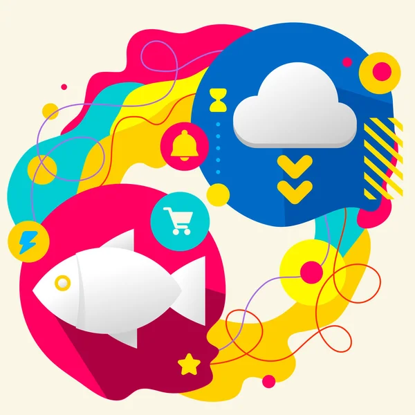 Vis en cloud — Stockvector