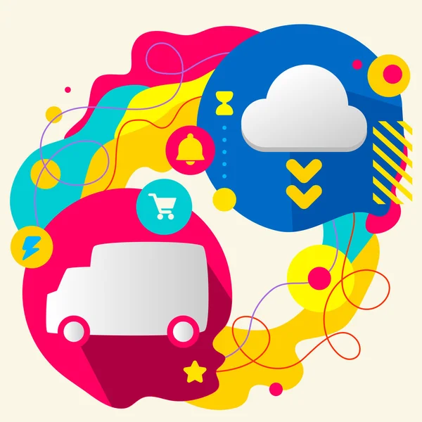 Vrachtwagen en cloud — Stockvector