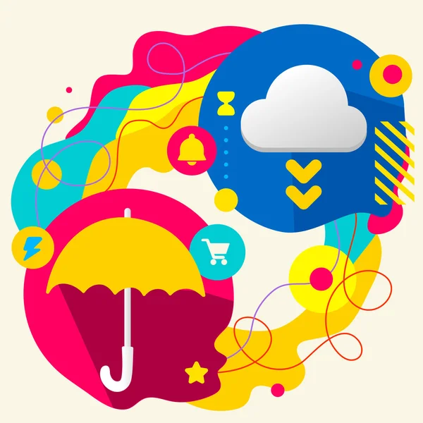 Parapluie et nuage — Image vectorielle