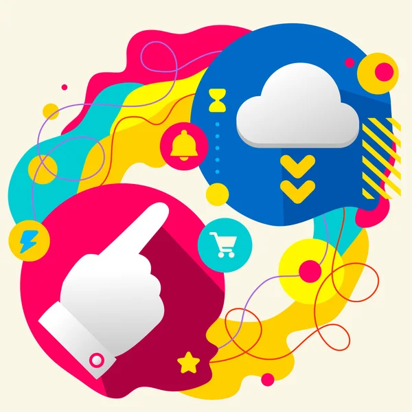 Forefinger shows  at cloud — Stock Vector