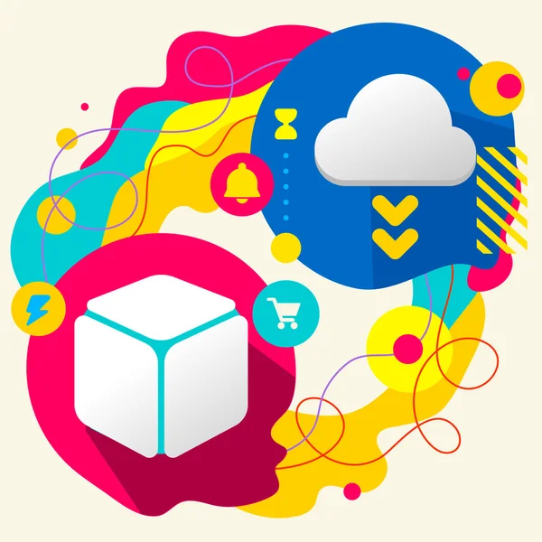 Cube and cloud — Stock Vector