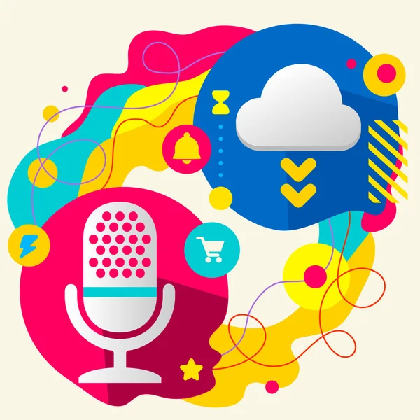 Microphone et cloud — Image vectorielle