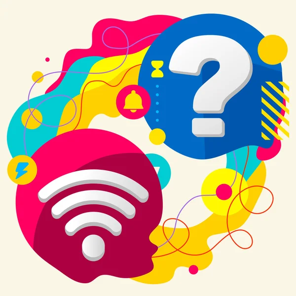 Wi fi and question mark — Stock Vector