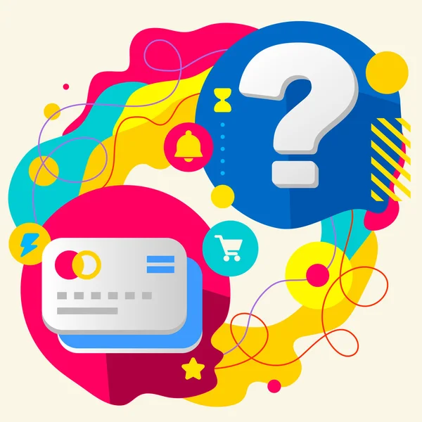 Bank cards and question mark — Stock Vector