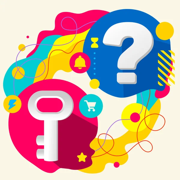 Key and question mark — Stock Vector