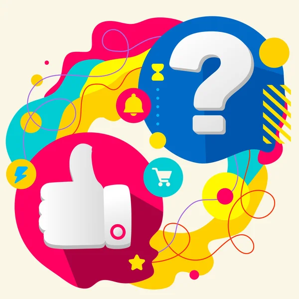 Thumb up and question mark — Stock Vector