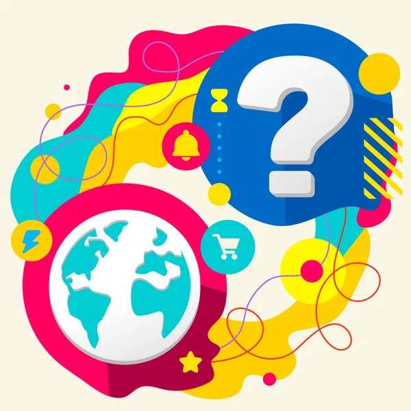 Planet and question mark — Stock Vector