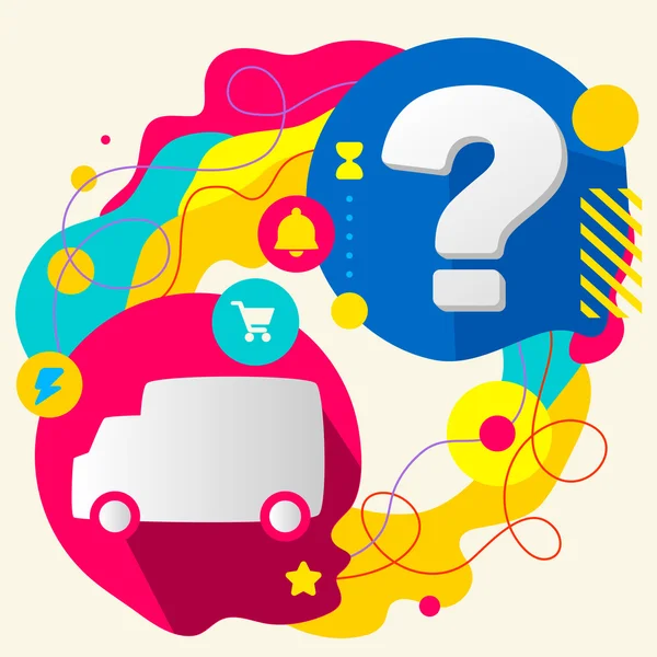 Truck and question mark — Stock Vector