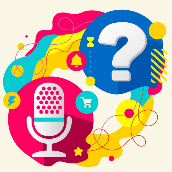 Mikrofon und Fragezeichen — Stockvektor