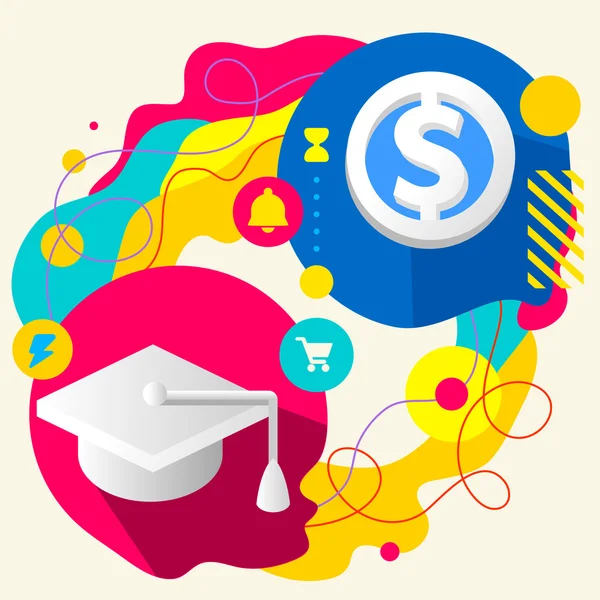 Academic hat and dollar sign — Stock Vector