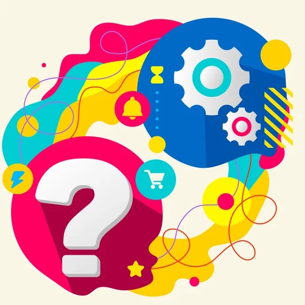 Question mark and gears — Stock Vector