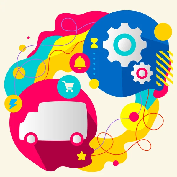 Truck and gears — Stock Vector