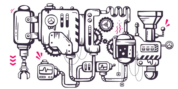 Industrial background of the operating mechanism — Stock Vector