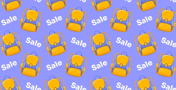 Εικονογράφηση Διάνυσμα Κίτρινο Τσάντα Σχολείο Πώληση Λέξη Στο Φόντο Χρώμα — Διανυσματικό Αρχείο