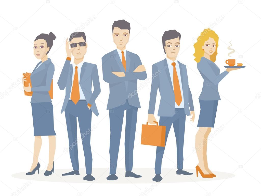 Vector illustration of a business team of young business people Stock Vector Image by ©wowomnom #51657771