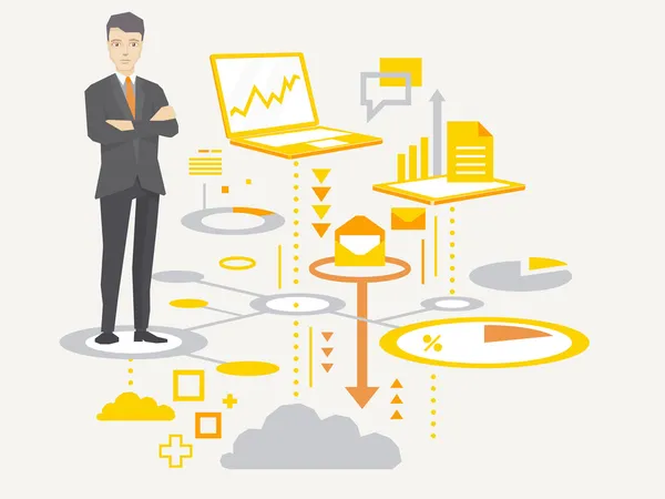 vektör çizim bir işadamı lider portresi