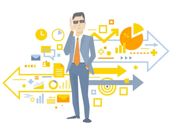 vektör çizimi analisti erkek ceket portresi han