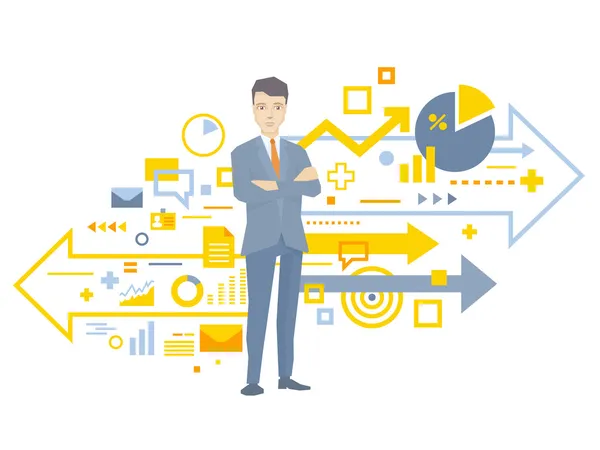 vektör çizim bir işadamı lider portresi