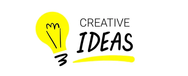 Vector Illustration Word Creative Ideas Light Bulb Business Abstract Decorative — Stock Vector