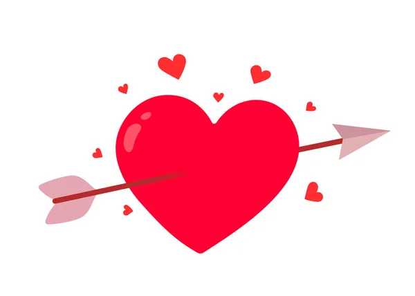 Vector Happy Valentine Day Illustration Auf Weißem Hintergrund Herz Roter — Stockvektor