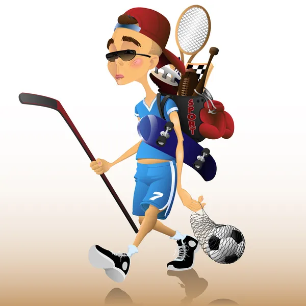 Cool Boy - L'HOMME DU Sport . — Image vectorielle