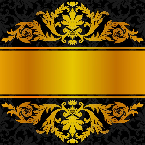 Golden black label design. — Stock Vector