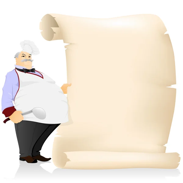 The cook with parchment — Stock Vector