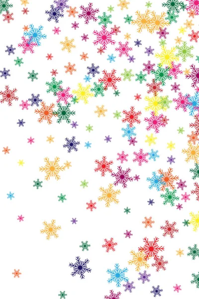 Flocon Neige Arc Ciel Lumineux Avec Motif Fond Coloré — Image vectorielle