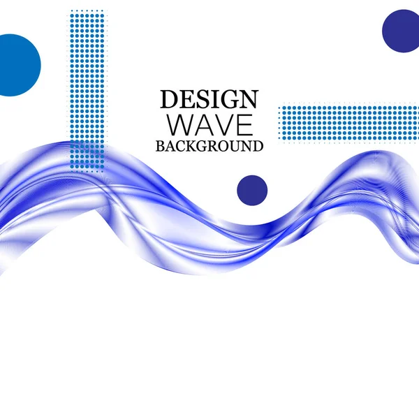 Abstrait Bleu Vague Conception Fond Décoratif Vecteur — Image vectorielle
