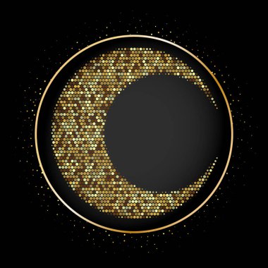 Soyut yarım ton geometrik arkaplan akışı altın parıltı tasarımı, broşür şürü eps10