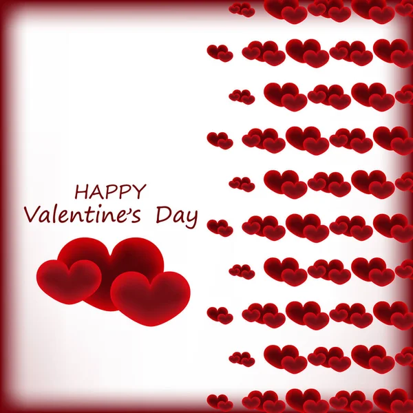 Fundo abstrato com corações vermelhos para cartaz Feliz Dia dos Namorados —  Vetores de Stock