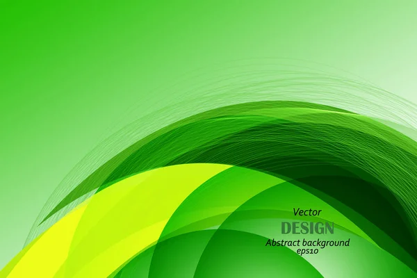 Abstrait Fond Affiche Vert Avec Des Lignes Onde Lisse Conception — Image vectorielle