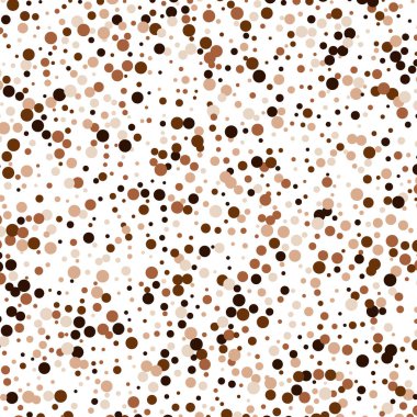 Halftone abstract white background of light and dark brown dots confetti
