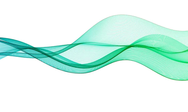 Wave vector element with green and blue lines on white background for website, banner and brochure, abstract vector lines, modern background design. — Διανυσματικό Αρχείο