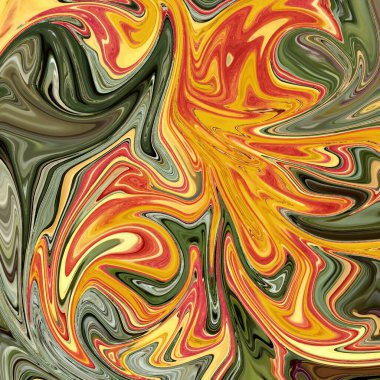 Sarı, turuncu, kırmızı ve yeşil mermer desen kombinasyonu, modern resim, moda baskısı, tasarım elementi