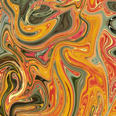 Sarı, turuncu, kırmızı ve yeşil mermer desen kombinasyonu, modern resim, moda baskısı, tasarım elementi