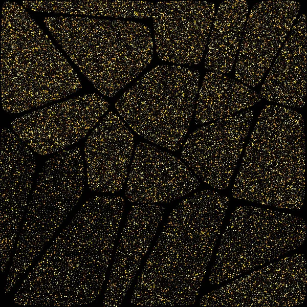 Fondo de partículas de polvo dorado geométrico abstracto, hermoso elemento para plantilla de folleto, póster — Vector de stock