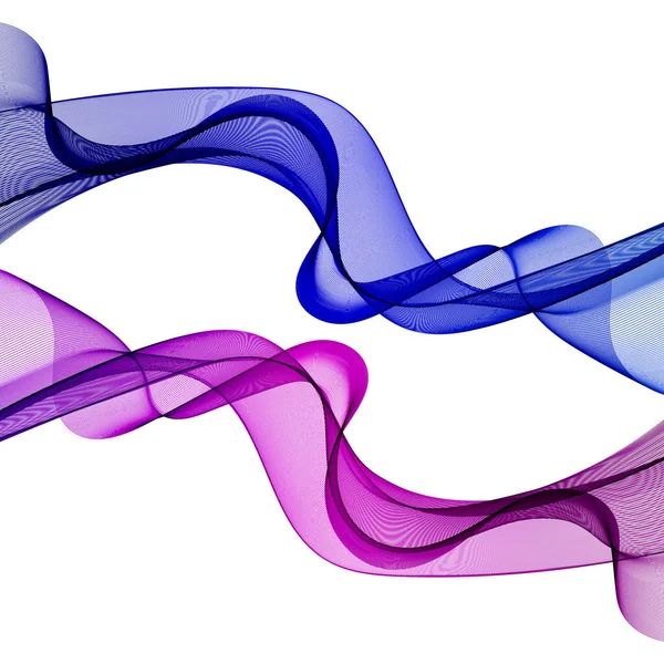 Lilac och blå våg på vit bakgrund, transparent grön blå våg flöde abstrakt bakgrund — Stock vektor